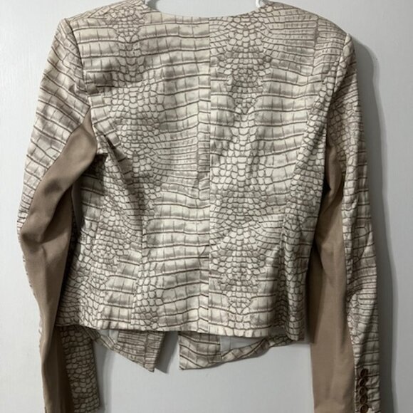 NWT BCBGMAXAZRIA Jordyn Blazer Jacket Women's Brown/Tan/Cream - Size S - Picture 4 of 16